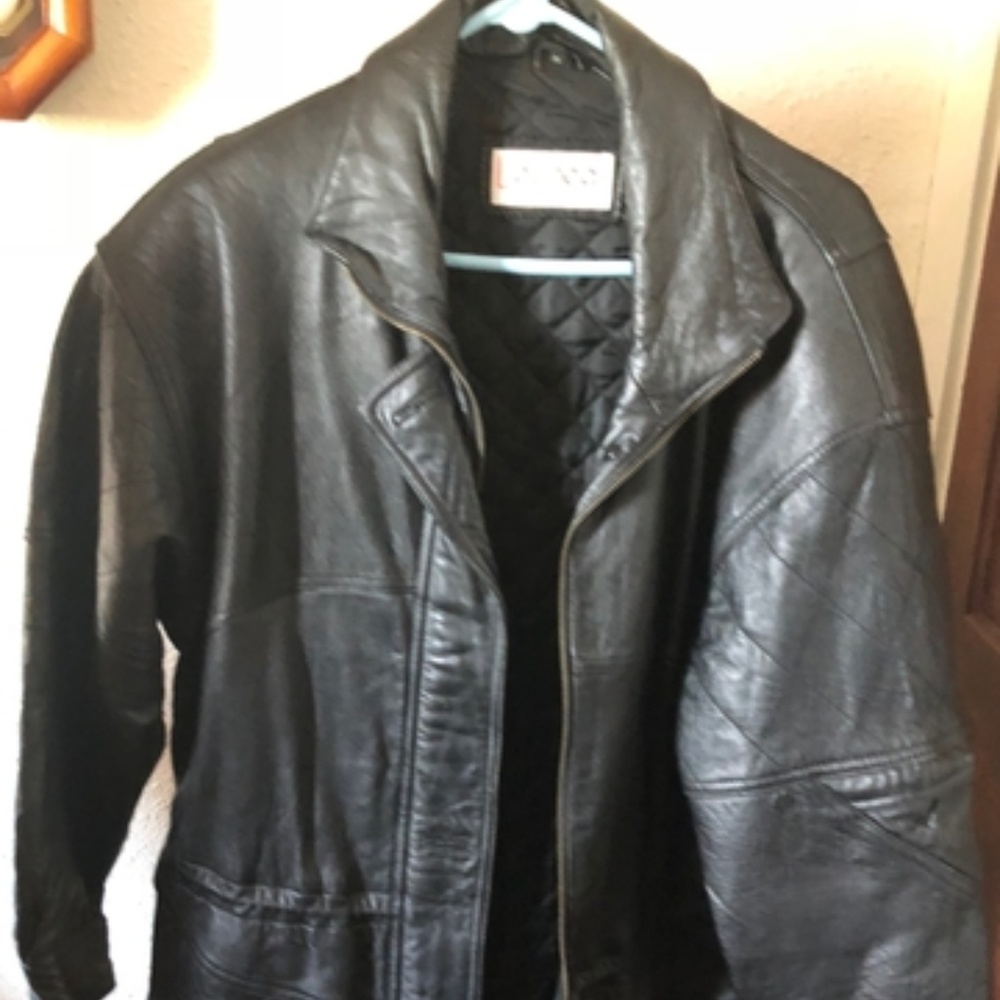 Mid-Length Leather Jacket